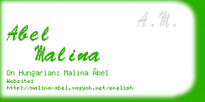 abel malina business card